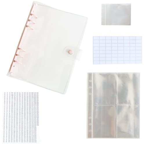 pigpigboss Diamond Painting Beads Storage Book Diamond Painting Storage Book Binder with Pockets, Self-sealing Bags Clear Loose Leaf Organizer DIY Diamond Painting Accessories Tools