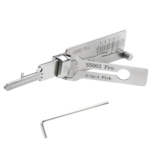 SS002 PRO Hauptschlüssel-decoder aus edelstahl,lishi 2-in-1 lock pick und Pick-Werkzeuge,Autoschlüssel-Leser,Lockpicking set Mehrzweck-Wartung,Reparatur-Kits,robuste Handwerkzeuge