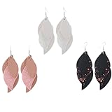 PATKAW Pendientes Diseño y Llamativo en Forma de de Cuero Lentejuelas Color Rosa para Mujer para Uso Diario y Ocasiones Obsequios