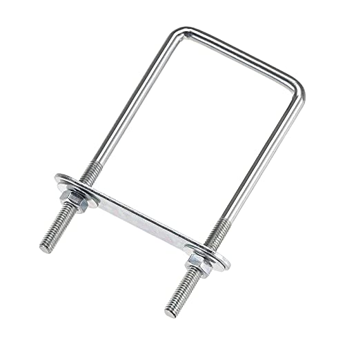 QUARKZMAN M6x50x150mm Quadrat U Bolzen x 1 Set Kohlenstoffstahl U Bolzen für Achs- und Anhängerblätter und Rohre Silber