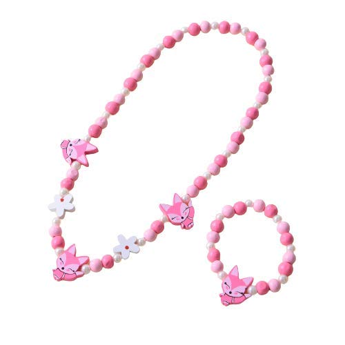 Kids/Toddlers/Girls Wooden Beads Handmade Necklace & Bracelet Jewelry Sets (1 Necklace & 1 Bracelet) : Kids Princess Jewelry Set