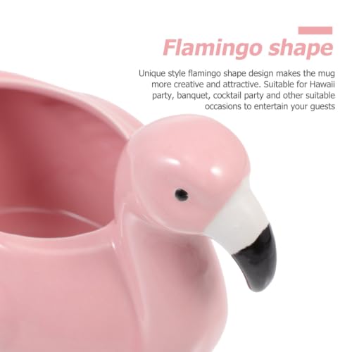 Taza de cerámica IMIKEYA forma flamenco para fiesta hawaiana miniatura 6