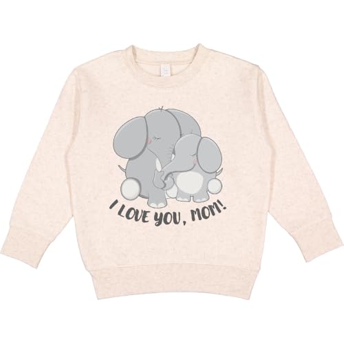 inktastic I Love You, Mom- Cute Elephants Toddler Sweatshirt 2T Natural Heather 4393e