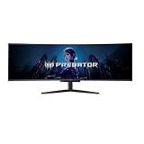 Monitor Gamer Curvo Acer Predator X49 XBMIPPHUZX Tela OLED de 49' Utra Wide Dual Quad HD Taxa de Atualização de 240Hz Tempo de resposta 0.03ms AMD FreeSync Premium Inclinação 20º