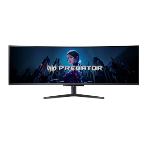Monitor Gamer Predator X49 Xbmi Painel OLED de 49” Dual Quad HD 5K Ultra Wide 32:9 OLED 240Hz HDR400 Ajuste de Altura, Rotação, Inclinação