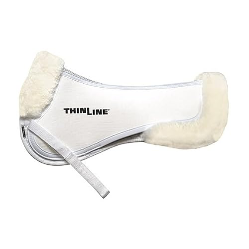 Thinline Trifecta Half Pad with Sheepskin Trim Rolls (White, Large)