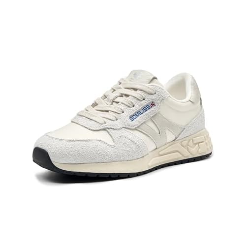 somiliss Women's Fashion Sneakers - Classic Casual Comfortable Walking Shoes - Lace Up Non-Slip Suede Fabric Upper - Retro Tennis Shoes for Women 5.5