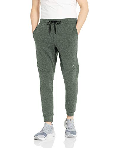 Amazon Essentials Men's Tech Fleece Stretch Active Jogger Pant, Dark Green Heather, Large