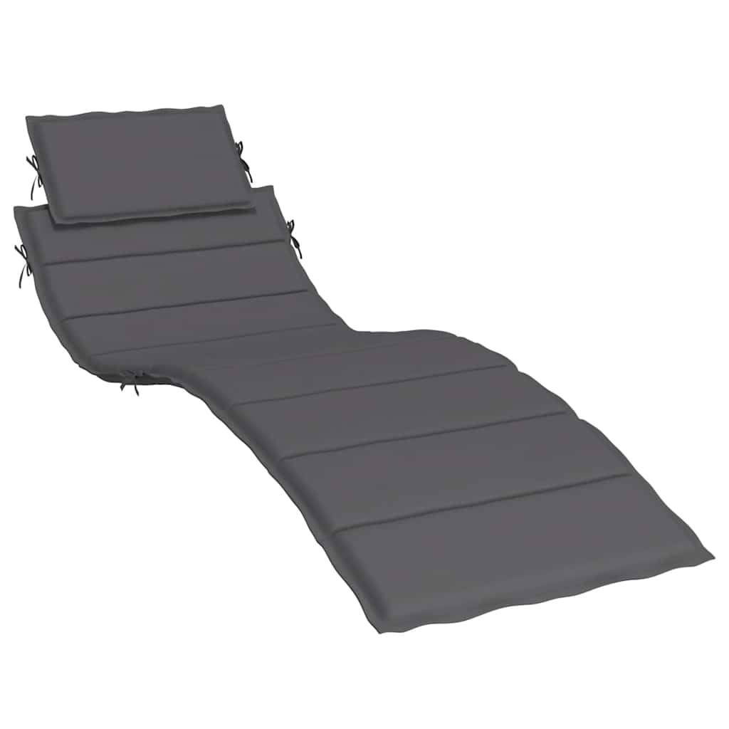 vidaXL Cuscino per Lettino Prendisole Elegante Resistente Arredi Tessili per Esterni Sdraio Decorativo Antracite 186x58x4 cm in Tessuto Oxford