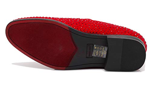 Image of SPK26 Men's Vintage Velvet Rhinestone Designer Dress Loafers Slip On Shoes Classic Tuxedo Dress Shoes