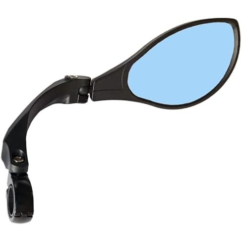 Hafny New Handlebar Bike Mirror, HD Blast-Resistant, Safe Crystal Clear Glass Mirror, Adjustable Rotatable Bike Mirror, Rearview Mirror, Bicycle Mirror, HF-M902RB-FR01 (Anti-glare Blue Right) Cover