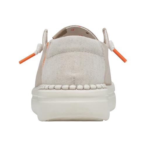 HEYDUDE Women's Wendy Rise Chambray Sandshell Size 8 | Women's Shoes | Women's Slip On Shoes | Comfortable & Light-Weight