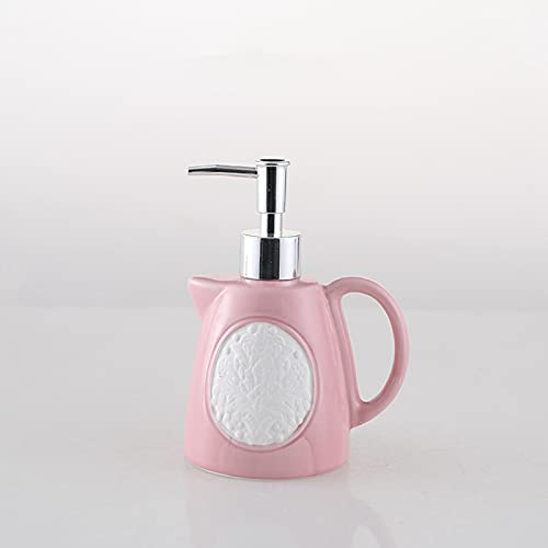 HUIJIE Ceramic Soap Dispenser with Pump for Bathroom Kitchen - 400Ml Teapot Shape Lotion Bottle, European Style Refillable Liquid Hand Soap Bottles Portable Bathroom Supplies,2,400Ml