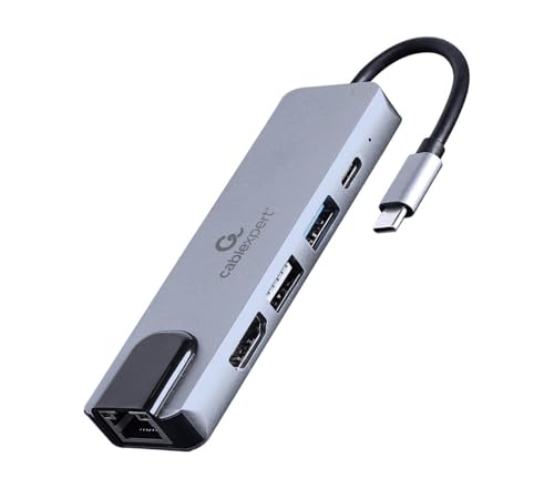 Hub USB Type-C pour connecter un écran HDMI 4K et un câble Ethernet LAN sur ordinateur portable