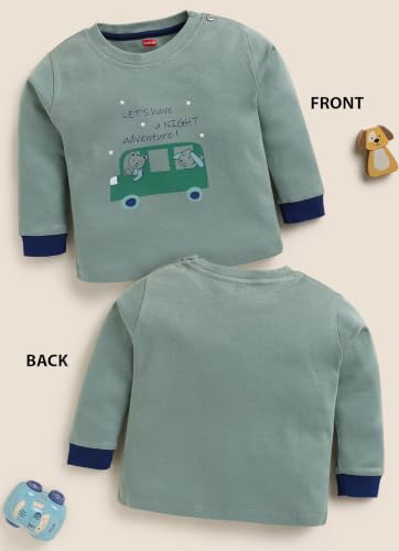 Image of LuvLap Baby Boys Regular Fit 100% Cotton Full Sleeves Boys T-Shirt Set Pack of 4