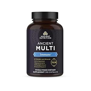 Ancient Nutrition Multivitamin for Immune Support, Immune, 21 Vitamins and Minerals with Vitamin D & C, Turmeric, Supports Immunity, Stress Relief and Heart Health, Keto Friendly, 90 Capsules