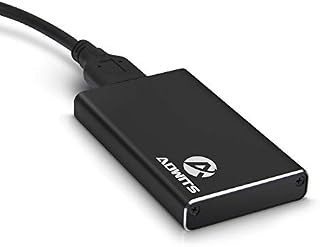 Adwits USB 3.0 UASP to mSATA 3030/3050 SSD SuperSpeed Adapter, Aluminum External Hard Drive Enclosure Case for Samsung 850 EVO, KingSpec, Kingston, Transcend Solid State Drive & More, Black