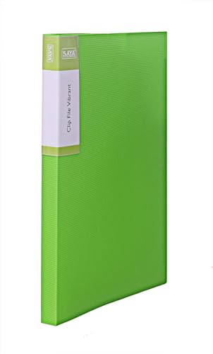 Image of Saya Report File Folder - A4 Size | Professional Presentation Folder with Chrome Lever Clip, Inside Pocket, and Punchless Design | 2-Pack for School, Work, and Home Organization (A4, P Green)