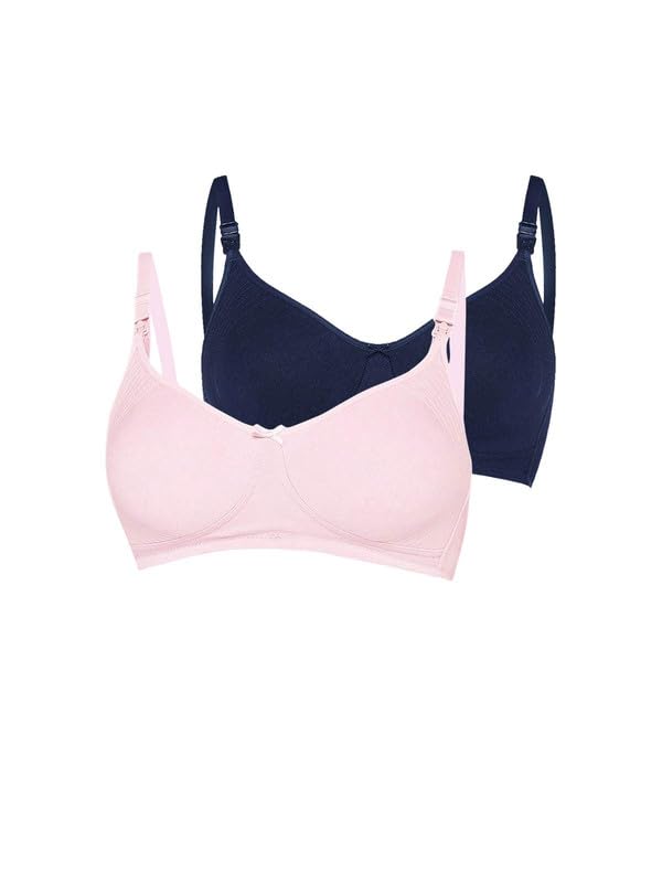 Image of Inner Sense Organic Cotton Bamboo Feeding Bra for Women Full Coverage I Non Padded Encircled Nursing Bra for Women with Side Support and Wirefree Design (Combo Pack)