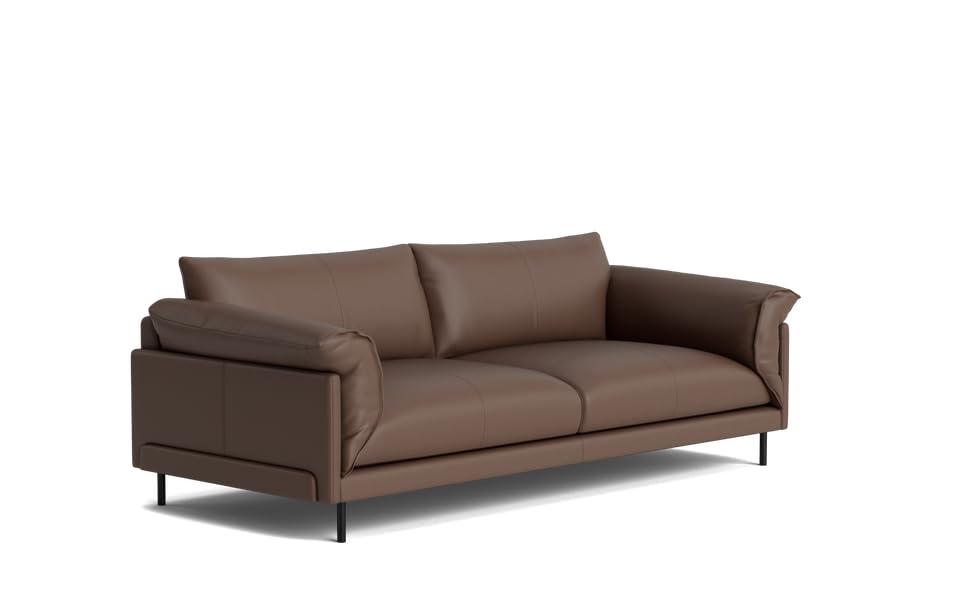 Image of LEGACY OF COMFORT Zola 3 Seater Sofa Three Seater Sofa Leather for Living Room Hotels and Offices (Brown)