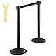 VEVOR Personenleitsystem Absperrband Absperrständer 6-teilig, 2 m x 48 mm Schwarzer Einziehbarer Gürtel, Personenleitsystem Absperrpfosten Geeignet für Flughäfen, Messen, Wettkampforte usw.