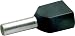 Produktbild Klauke 8728, 1.5mm² partially insulated black , 100 Stück Zwillings-Aderendhülse