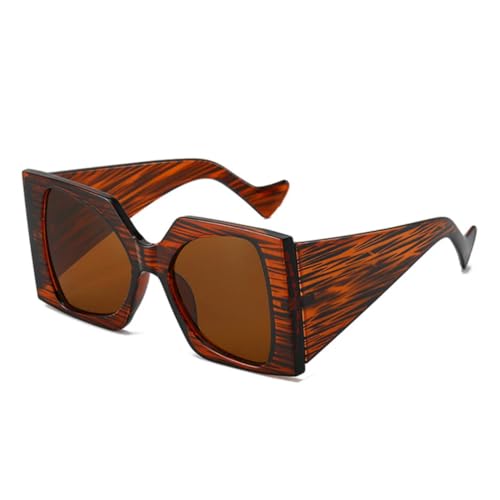 Lunettes de soleil surdimensionnées thé rayé grand format look vintage