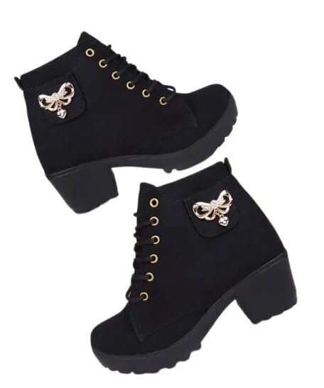 Fashionable Women Boots Faux Suede fabic Lace-Up Ankle Boots Comfortable PVC Sole-picture-14