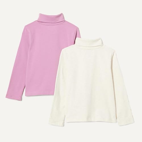 Image of Amazon Essentials Girls' Slim Fit Turtleneck T-Shirt, Pack of 2
