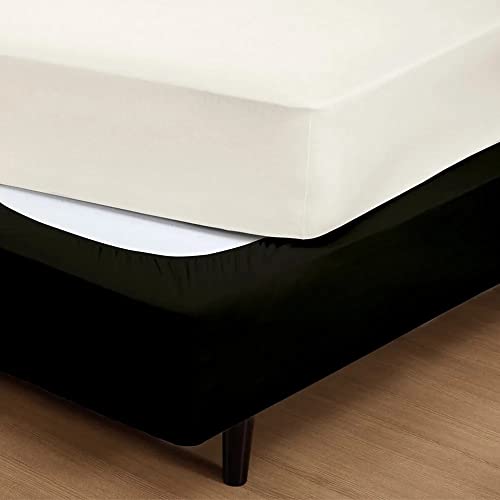 Saia Fit Box Queen Size com Elástico 100% Algodão Amêndoa