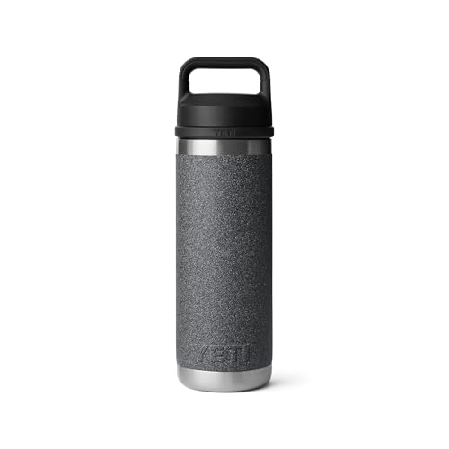 Image of YETI Rambler 18 oz Bottle, Leakproof, Vacuum Insulated, Stainless Steel with Chug Cap, Black Stone