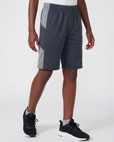 Image of Real Essentials 5 Pack: Boys' Dry Fit Basketball Shorts for Youth Kids Teens - Athletic Running Soccer Sports with Pockets