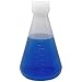 1000ml Plastic Erlenmeyer Flask with Screw Cap, Polypropylene, Molded Graduations, Karter Scientific 237S3 (Single)