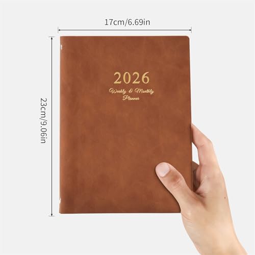 2026 Weekly Planner with Refillable 6 Rings Leather Binder Cover and Dated Pages 2026 Academic Planner for Men Women Premium PU Notebook Professional Meeting Notebook Study Creative Writing PU - Image 3