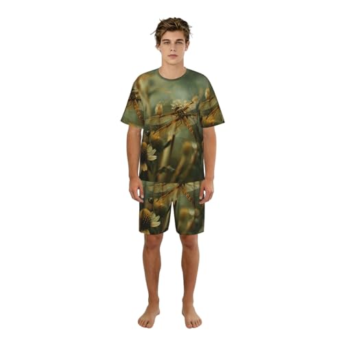 Pyjama homme imprimé libellule pour une détente nocturne et un sommeil serein