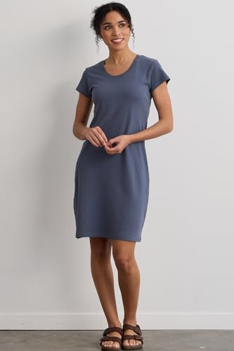 Image of Fair Indigo Women's Organic All-Cotton Scoop Neck T-Shirt Dress