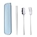 3 piezas Portátil Palillos Cuchara Tenedor Acero Inoxidable Vajilla con Caja de Regalo Juego de Cubiertos Para Viajes de Camping - Do Buy