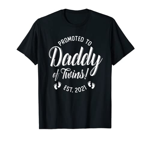 Promocionado a papá de gemelos 2022 Anuncio de nacimiento sorpresa Camiseta