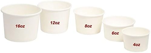 4oz Plain White Paper Ice Cream Dessert Container Cups Tubs - Pack of 1000