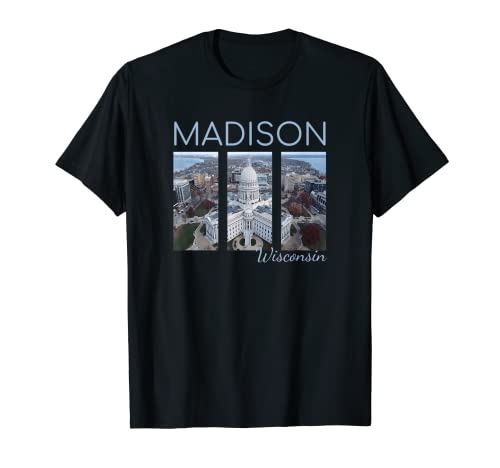 Wisconsin State Capitolio Building Madison Skyline Art Gift Camiseta