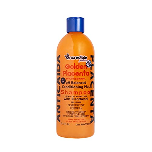 Cuidado Para El Cabello, Beauty Shampoo Anticaída sin Sulfatos y Parabenos Golden Placenta con Pantenol para Cabello Dañado, Teñido y/o Sobre Procesado pH Balanceado, Cuidado del Cabello y...
