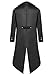 Boys Medieval Tailcoat Jacket Halloween Costumes, Gothic Steampunk Vintage Victorian Frock High Collar Uniform Coat (Black,S)