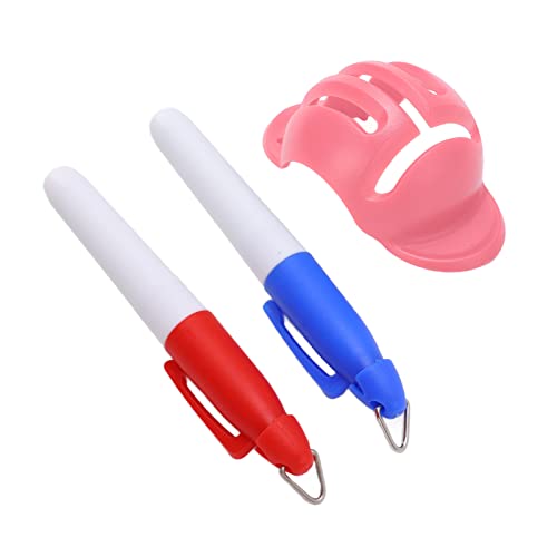 SIXRUN Dispositivo per Disegno di Linee da Marker Stencil Triple Track 3 Line Marker per Allineamento, Design Portatile per Appassionati di, Materiale Plastico, Pennarelli Rosso Blu (ROSEO)