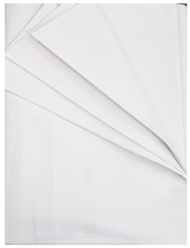 Image of 100% Cotton Unstitched Material Cloth for Women's Skirts, Saree Petticoats, Pyjamas, Patiyala Pants, Salwar, 2.50 Meter Poplin,89 cms Width Fabric (White)