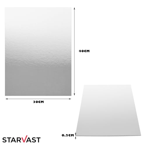 Carton argenté de 2 mm d'épaisseur STARVAST support gâteau rectangulaire 40x30