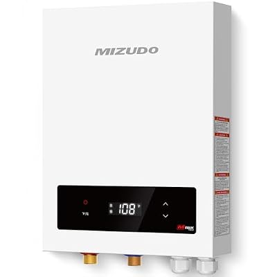 Electric Tankless Water Heater, MIZUDO 27kW 240 Volts, On Demand Instant Endless Hot Water Heater for shower, Touch, for the Whole House