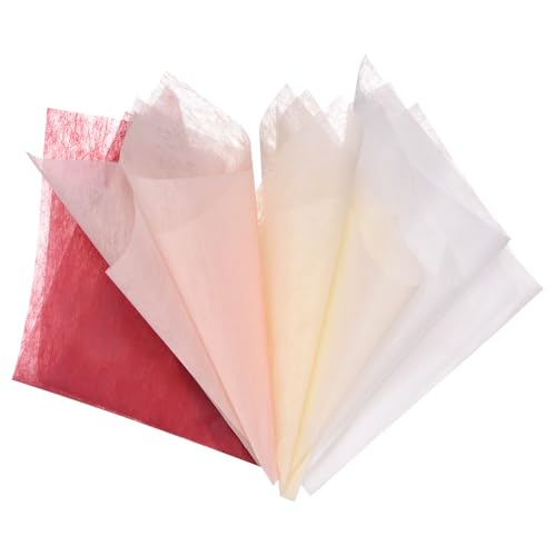 M METERXITY 152 Sheet Korean Cotton Wrapping Flower Paper - Floral Wrapping Paper Waterproof Bouquet Wrapping Paper Apply to Gift Packaging(11.8x11.8inches, Red+Pink+Beigt+White)
