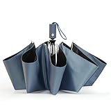 SY COMPACT Umbrella Automatic Travel Waterproof Light Folding Umbrellas Easy Carry for Women and Men (Blue)