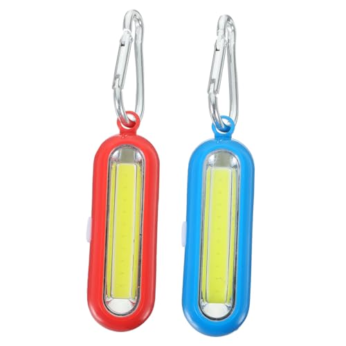 Homoyoyo 2Pcs Keychain Flashlight Portable Hard Light Keyring for Outdoor Use Red Blue for Camping Hiking Emergency Situations Climbing Key Ring Flashlight Without