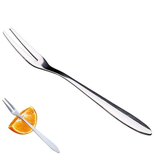 4 Bowle Gabeln Set Serviergabel Edelstahl,Fruchtgabel, Cromargan Edelstahl Poliert, Spülmaschinengeeignet Pommesgabel Holzgabel